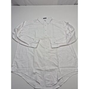 Vintage SERO Dress Shirt Mens 17.5 34/35 White Solid 100% Cotton USA Long Sleeve